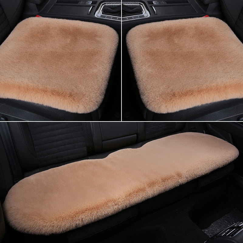 Thickened Winter Short Rabbit Plush Car Seat Cushion - Backless, Universal Fit, view 24