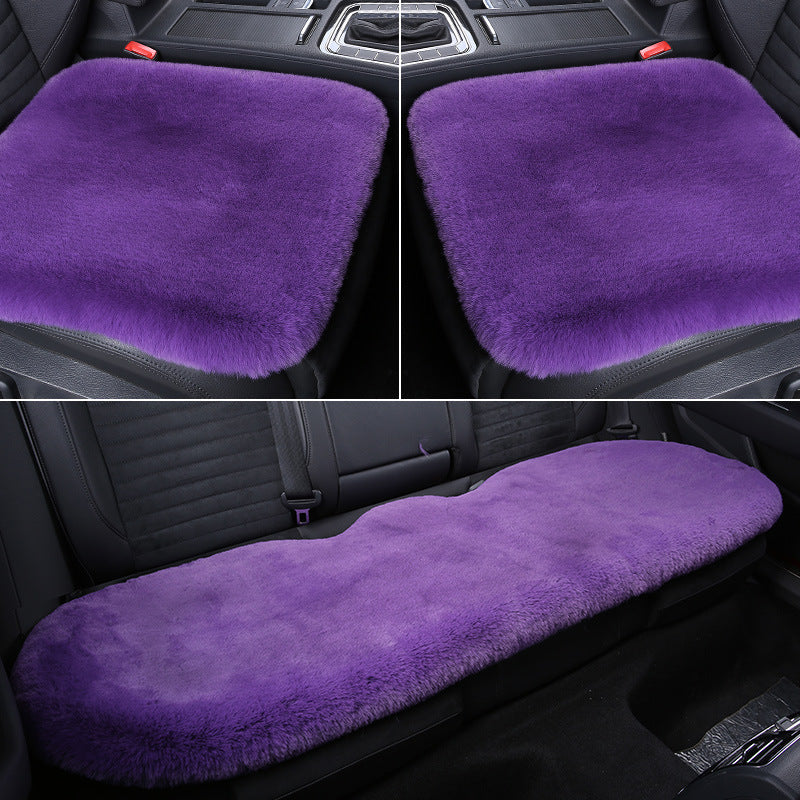 Thickened Winter Short Rabbit Plush Car Seat Cushion - Backless, Universal Fit, view 28