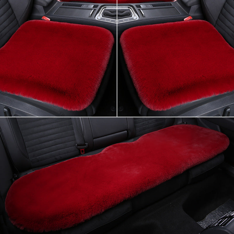 Thickened Winter Short Rabbit Plush Car Seat Cushion - Backless, Universal Fit, view 29
