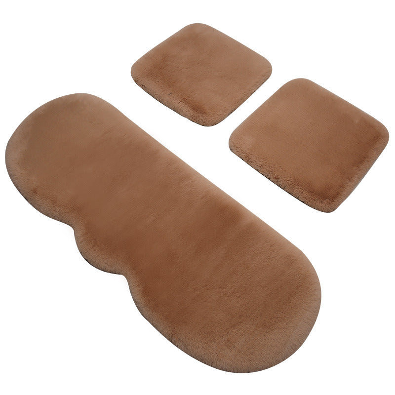 Thickened Winter Short Rabbit Plush Car Seat Cushion - Backless, Universal Fit, view 3