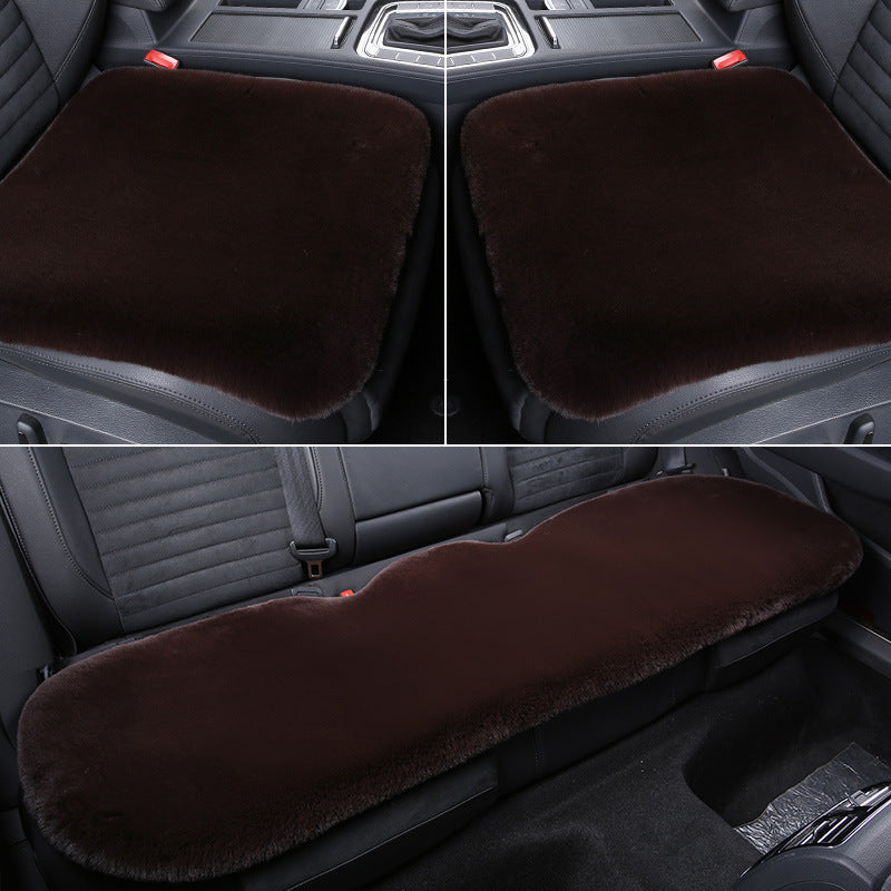 Thickened Winter Short Rabbit Plush Car Seat Cushion - Backless, Universal Fit, view 30