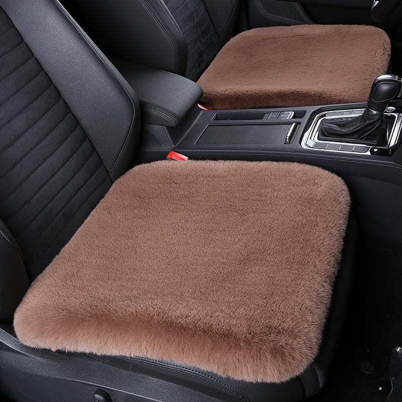 Thickened Winter Short Rabbit Plush Car Seat Cushion - Backless, Universal Fit, view 5