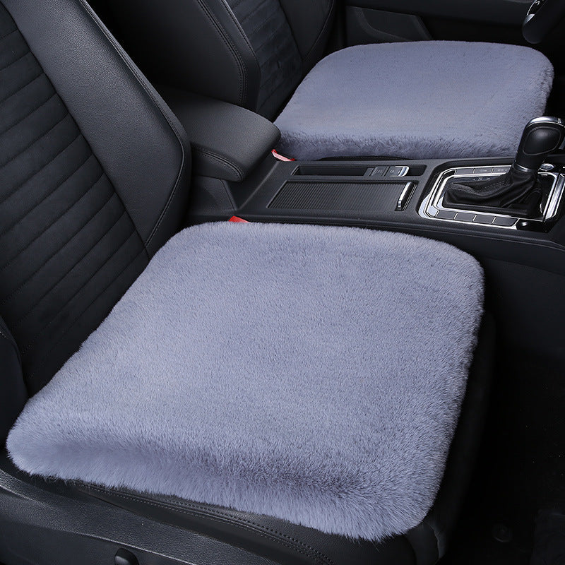 Thickened Winter Short Rabbit Plush Car Seat Cushion - Backless, Universal Fit, view 7