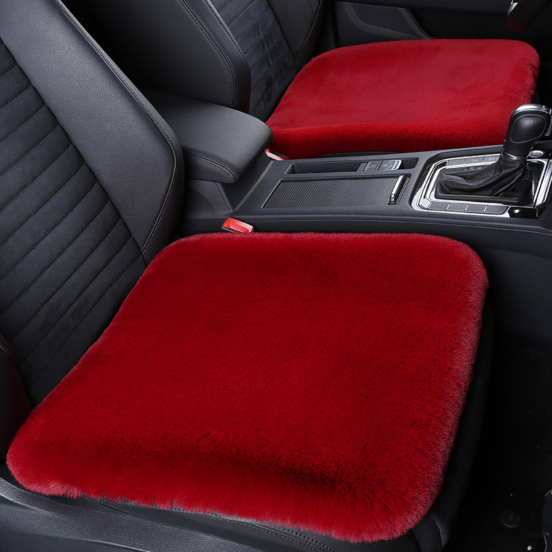 Thickened Winter Short Rabbit Plush Car Seat Cushion - Backless, Universal Fit, view 9