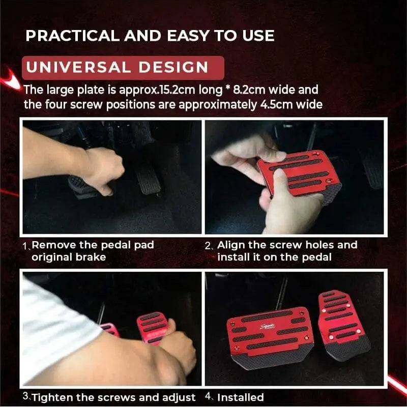 Non-slip Car Foot Pedals - Universal Fit, Plastic Metal Rubber, view 7