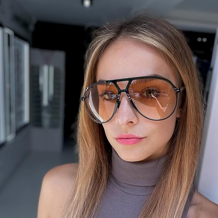 Aviator Oversize Square Sunglasses, UV400