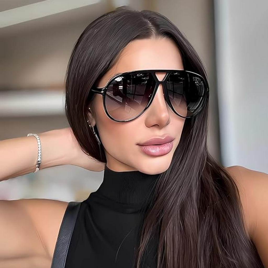 Aviator Oversize Square Sunglasses, UV400