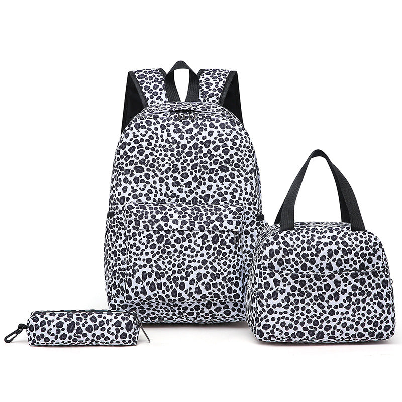 Backpack Set with Cooler Bag and Pencil Case, Leopard Print
