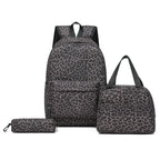 Backpack Set with Cooler Bag and Pencil Case, Leopard Print