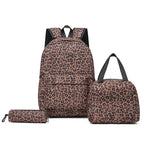 Backpack Set with Cooler Bag and Pencil Case, Leopard Print