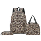 Backpack Set with Cooler Bag and Pencil Case, Leopard Print