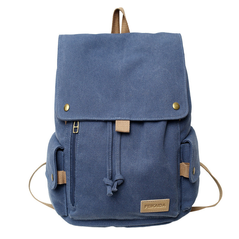 Rugged Canvas Hiking School Backpack - Durable Canvas Material, view 2
