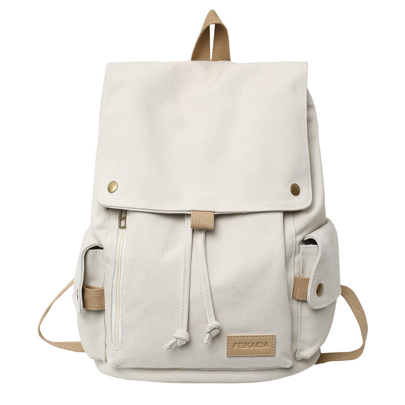 Rugged Canvas Hiking School Backpack - Durable Canvas Material, view 3