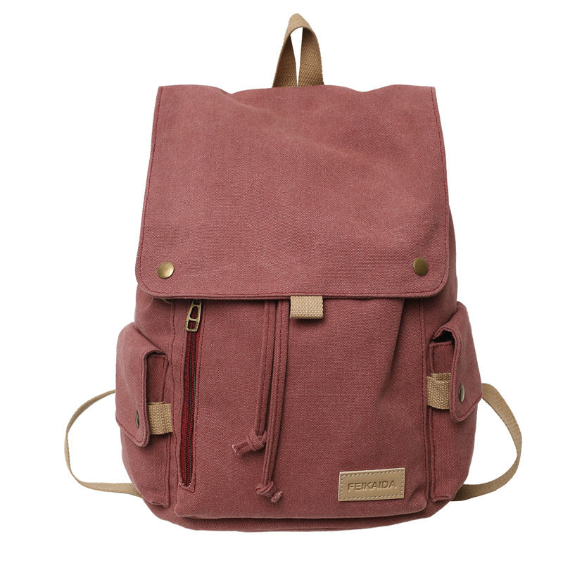 Rugged Canvas Hiking School Backpack - Durable Canvas Material, view 5