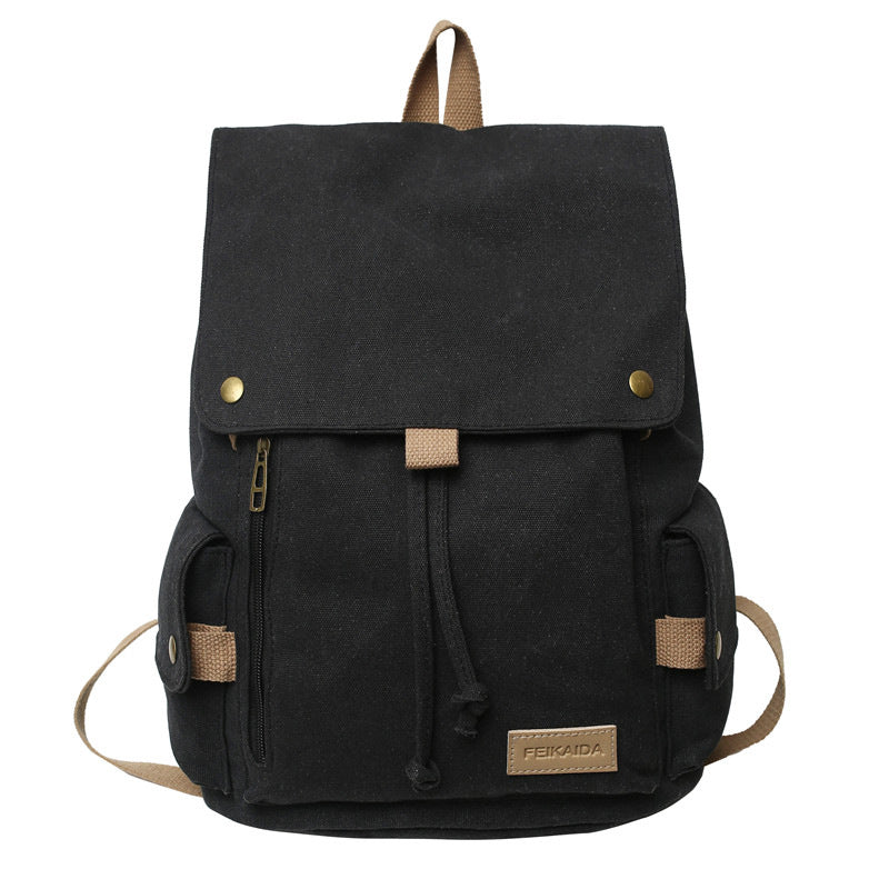 Rugged Canvas Hiking School Backpack - Durable Canvas Material