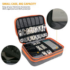 Electronics Organiser Bag - 3 Layer, Waterproof Nylon, 30x23x11 cm, Grey, view 3