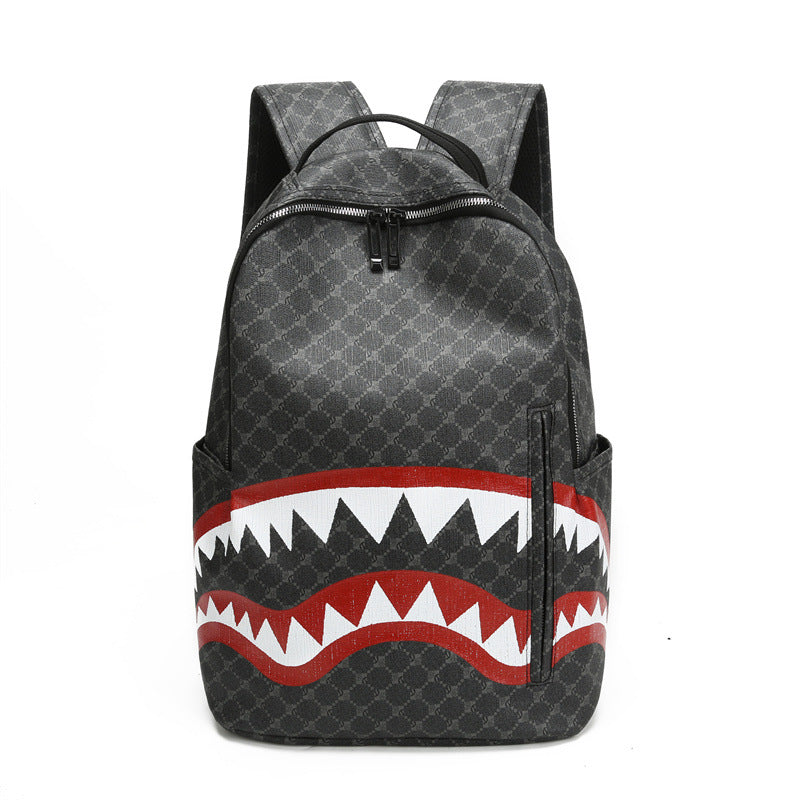 Shark-Graphic Casual Backpack - Durable Material, Lightweight, Spacious, view 4