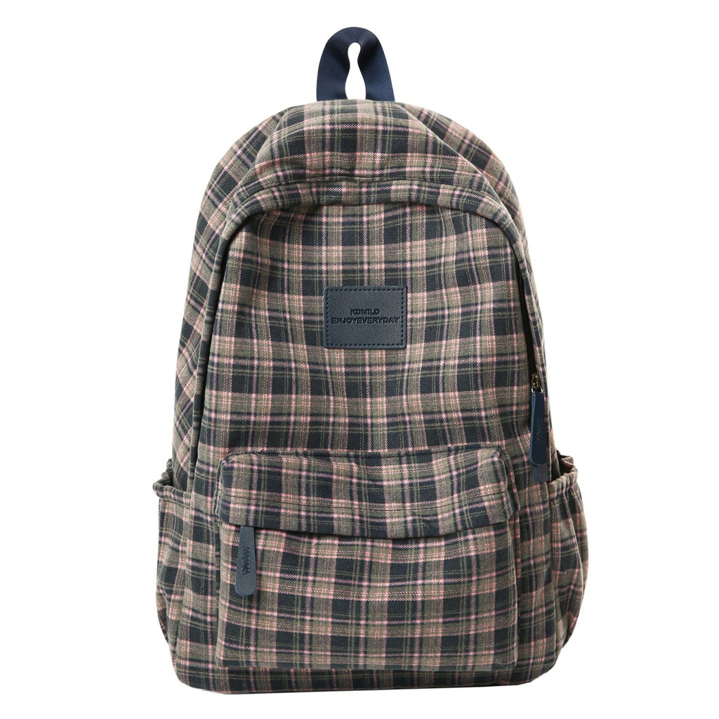 Checked Patterned Casual School Backpack - Casual Style, for School, view 2