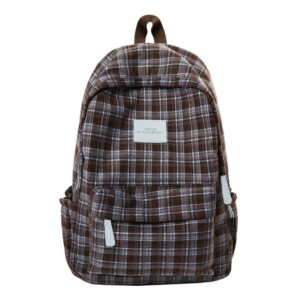 Checked Patterned Casual School Backpack - Casual Style, for School, view 3
