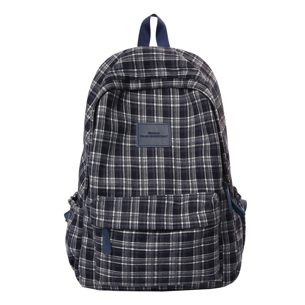 Checked Patterned Casual School Backpack - Casual Style, for School, view 4