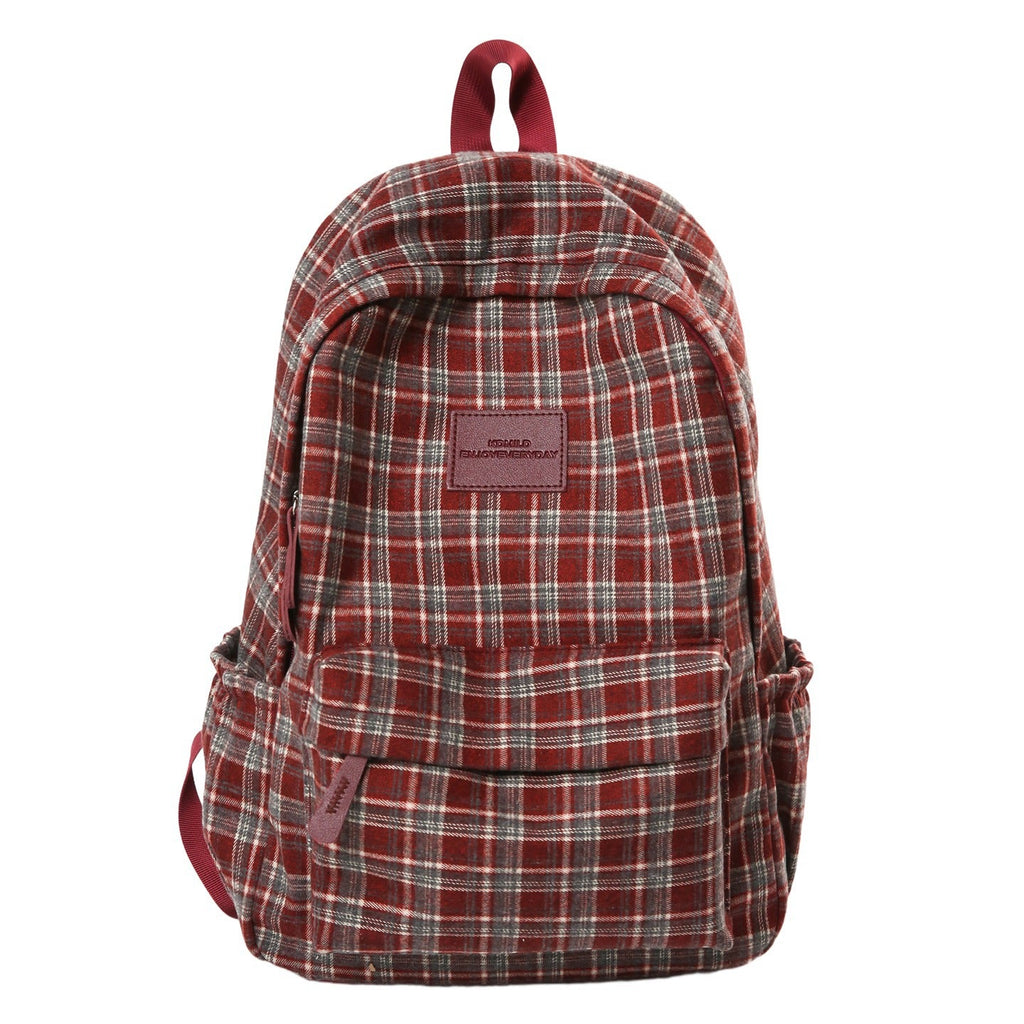 Checked Patterned Casual School Backpack - Casual Style, for School, view 5