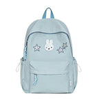 Character-Embroidered Backpack with Bunny and Star Design, view 2