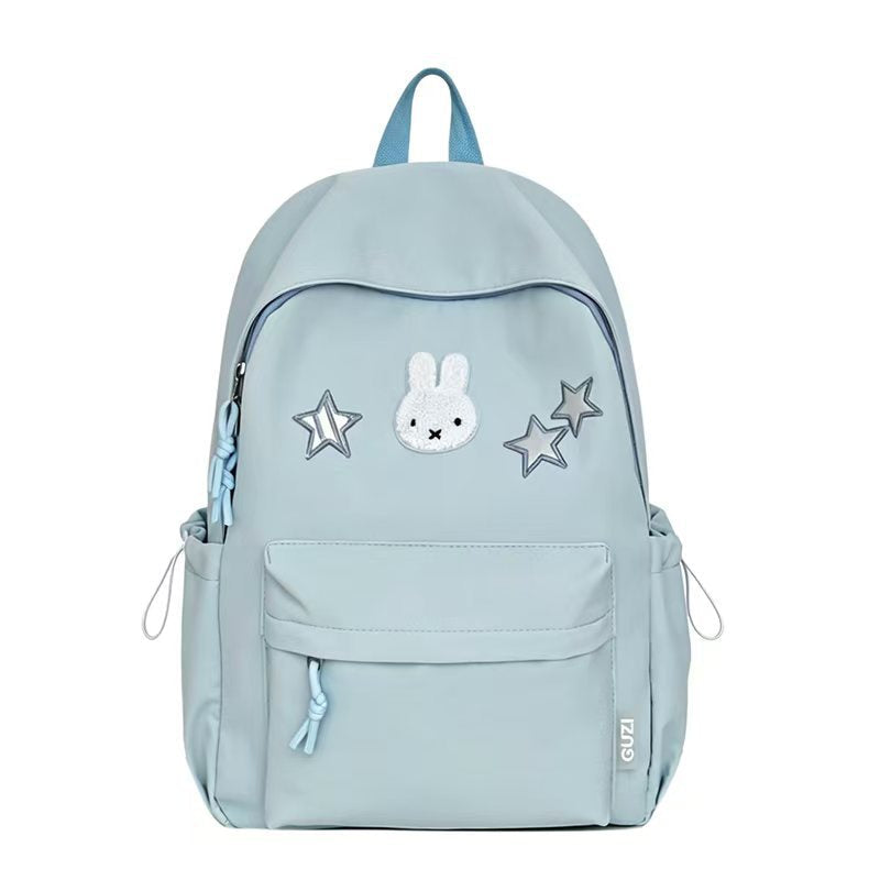 Character-Embroidered Backpack with Bunny and Star Design, view 2