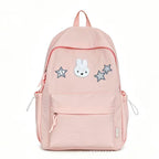 Character-Embroidered Backpack with Bunny and Star Design, view 3