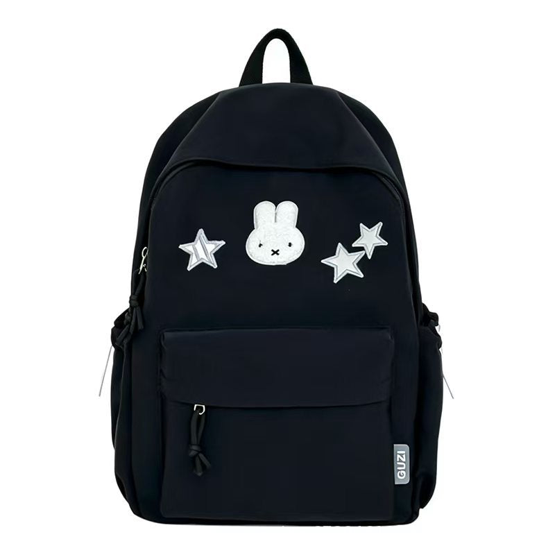 Character-Embroidered Backpack with Bunny and Star Design, view 5