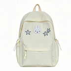 Character-Embroidered Backpack with Bunny and Star Design