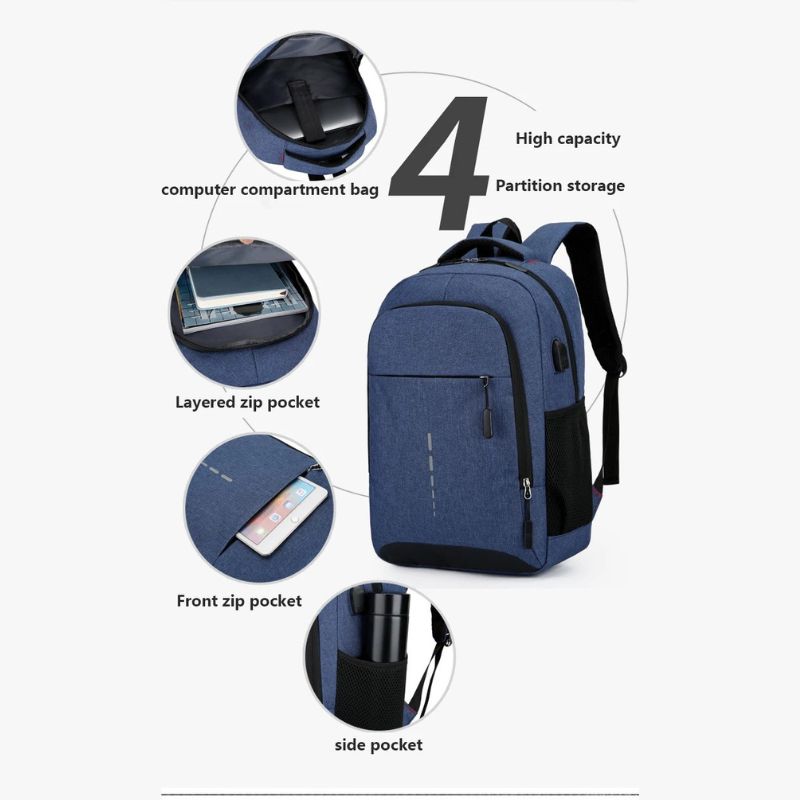 Men's Waterproof Backpack Ultra Lightweight - Black, Navy Blue, Gray, Green, view 10