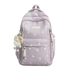 Polka Dot Multi-Pocket Backpack - Lightweight, Padded Straps, Durable Fabric, view 3