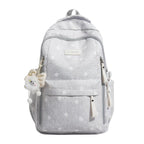 Polka Dot Multi-Pocket Backpack - Lightweight, Padded Straps, Durable Fabric, view 4