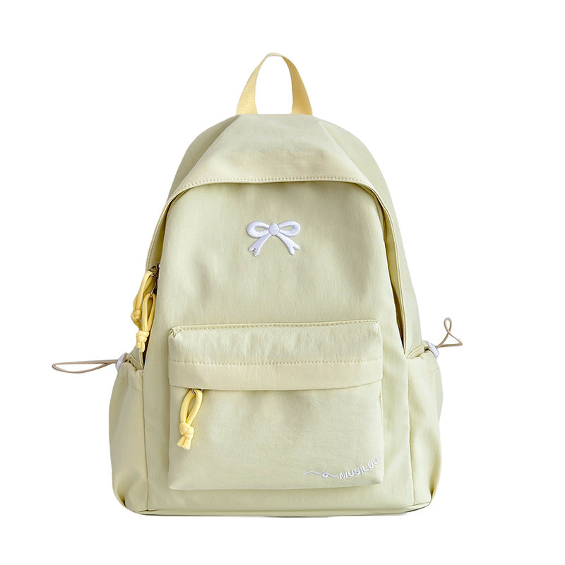 Bow-Embossed Casual School Backpack for Girls - Everyday Use, view 2