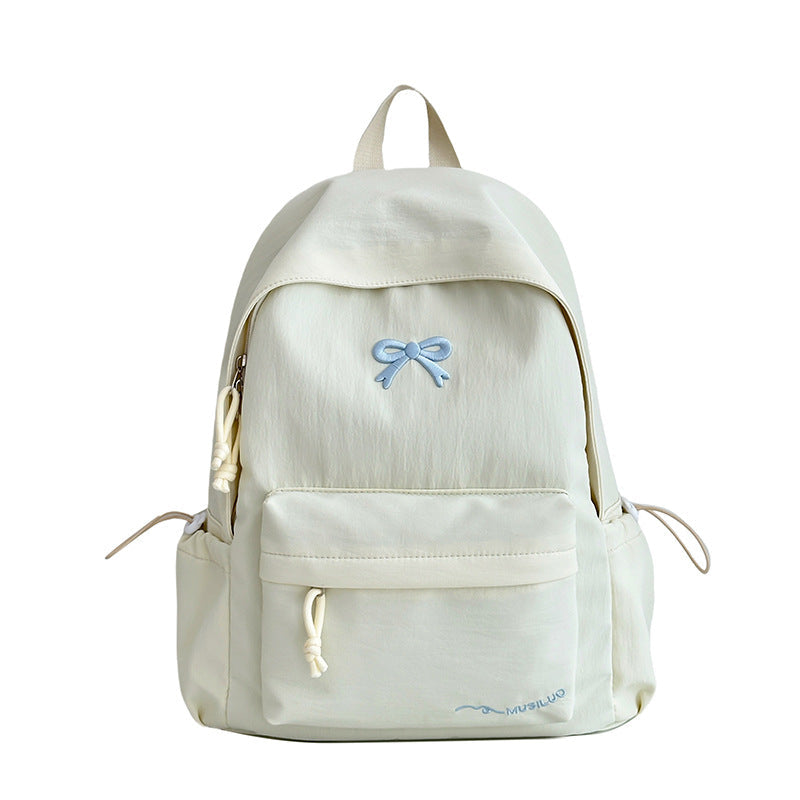 Bow-Embossed Casual School Backpack for Girls - Everyday Use, view 3