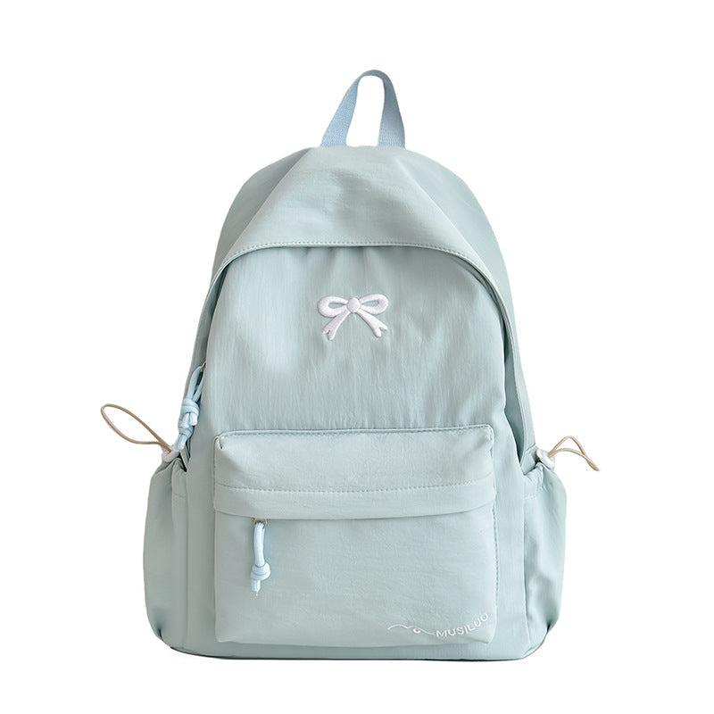 Bow-Embossed Casual School Backpack for Girls - Everyday Use, view 5