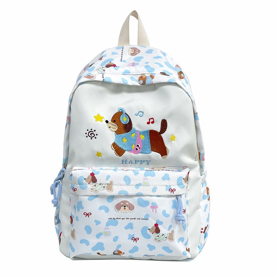 Backpack with Cheerful Dog Design - Multifunctional Compartments, for School, view 14