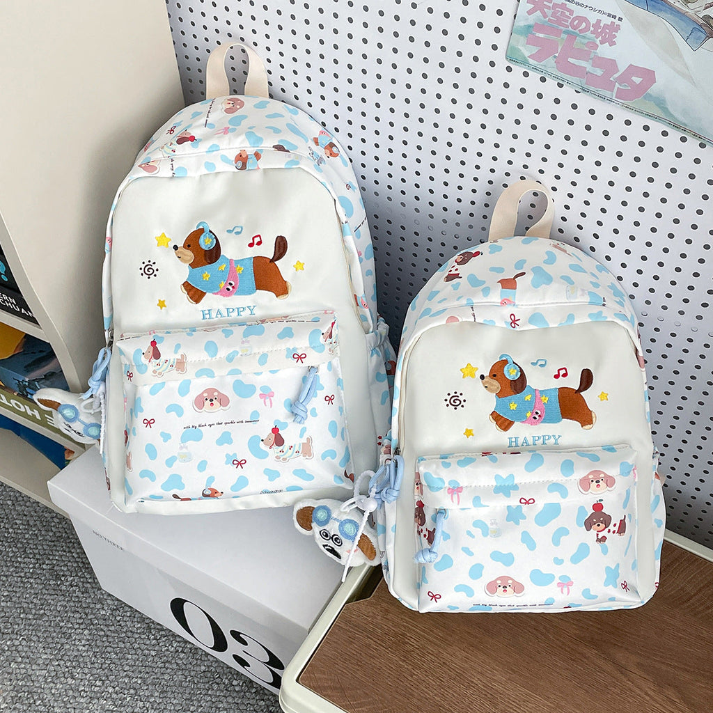 Backpack with Cheerful Dog Design - Multifunctional Compartments, for School, view 2