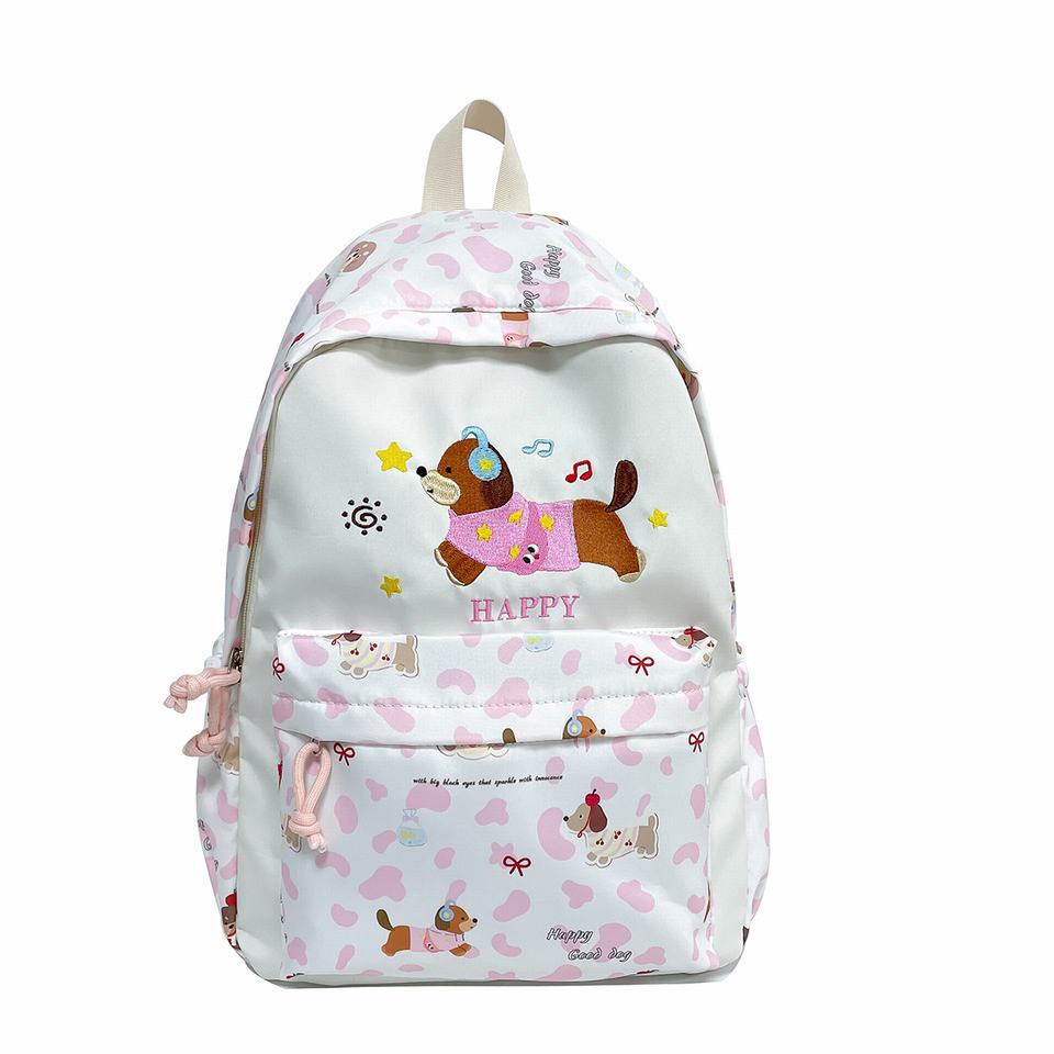 Backpack with Cheerful Dog Design - Multifunctional Compartments, for School, view 7