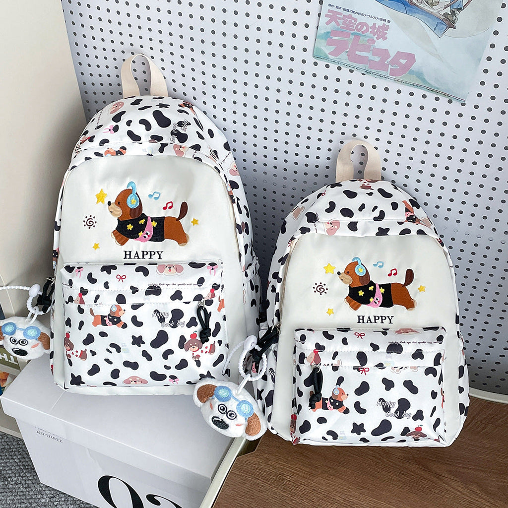 Backpack with Cheerful Dog Design - Multifunctional Compartments, for School