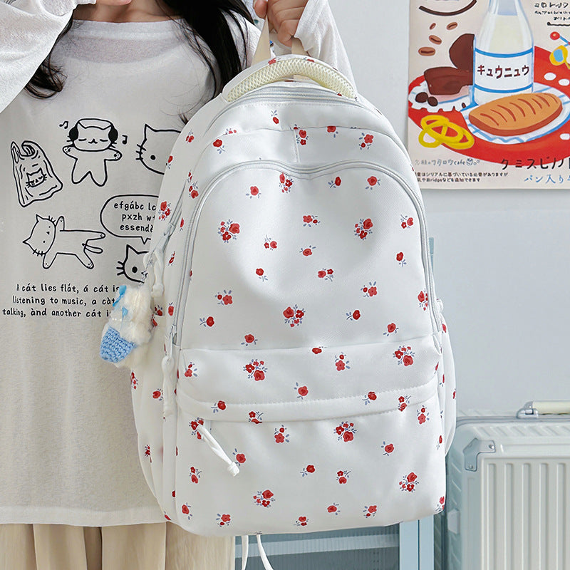 Floral Pattern Rucksack for Women - Padded Shoulder Straps, view 2
