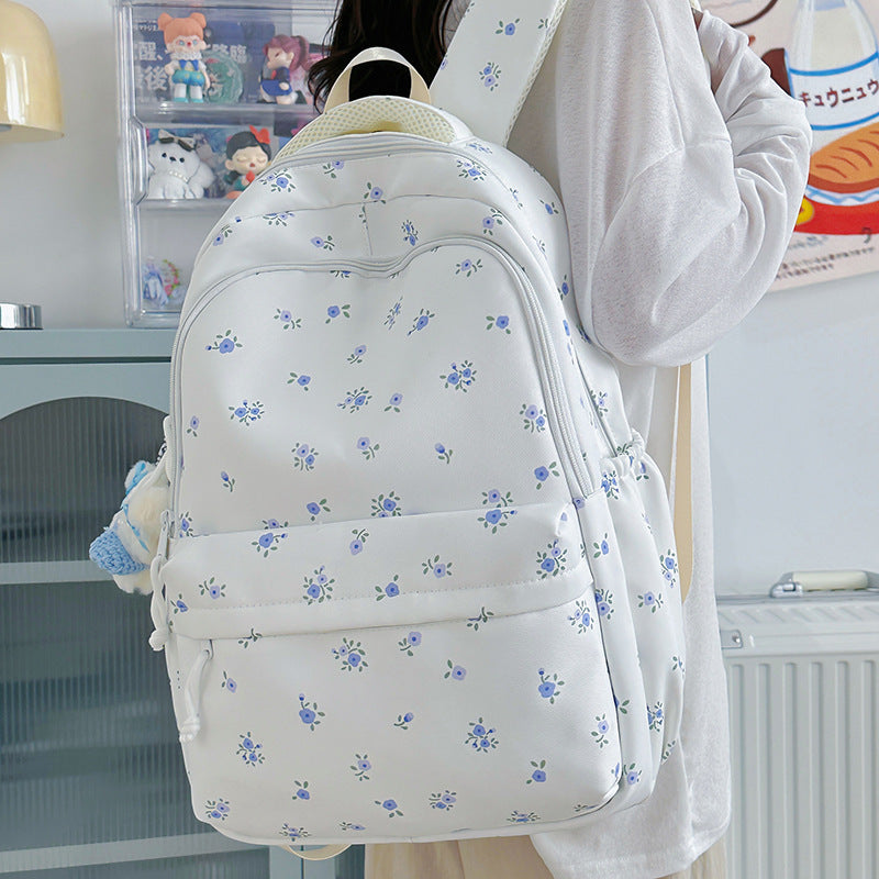 Floral Pattern Rucksack for Women - Padded Shoulder Straps, view 3