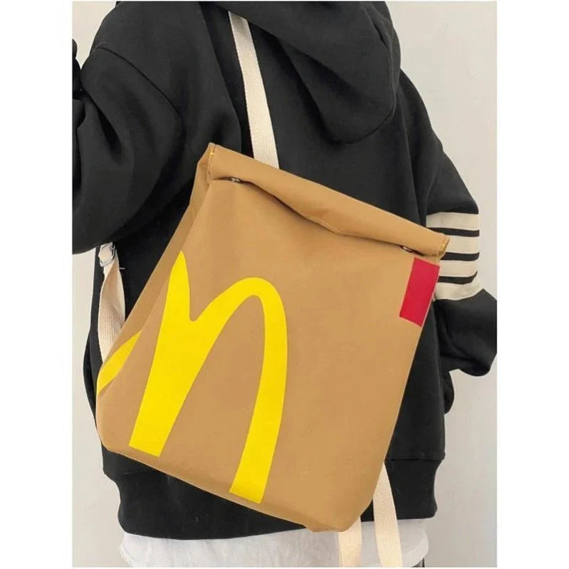 Roll-Top Canvas Backpack - Adjustable Straps, 35x30x11-15 cm, Unisex, view 2