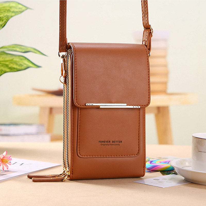 Anti-Theft PU Leather Crossbody Bag with Touchscreen - 11 cm, 250 g, view 12