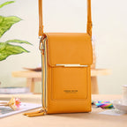 Anti-Theft PU Leather Crossbody Bag with Touchscreen - 11 cm, 250 g