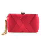 Satin Evening Clutch Handbag for Weddings and Galas - Metallic Accents, view 11