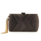 Satin Evening Clutch Handbag for Weddings and Galas - Metallic Accents, view 3
