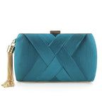 Satin Evening Clutch Handbag for Weddings and Galas - Metallic Accents, view 7