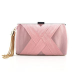 Satin Evening Clutch Handbag for Weddings and Galas - Metallic Accents, view 8