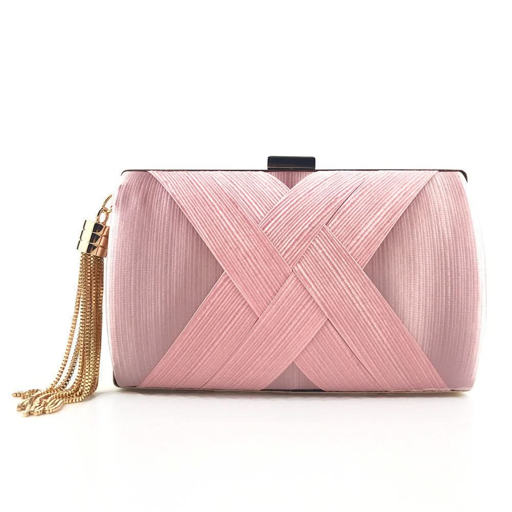 Satin Evening Clutch Handbag for Weddings and Galas - Metallic Accents, view 8